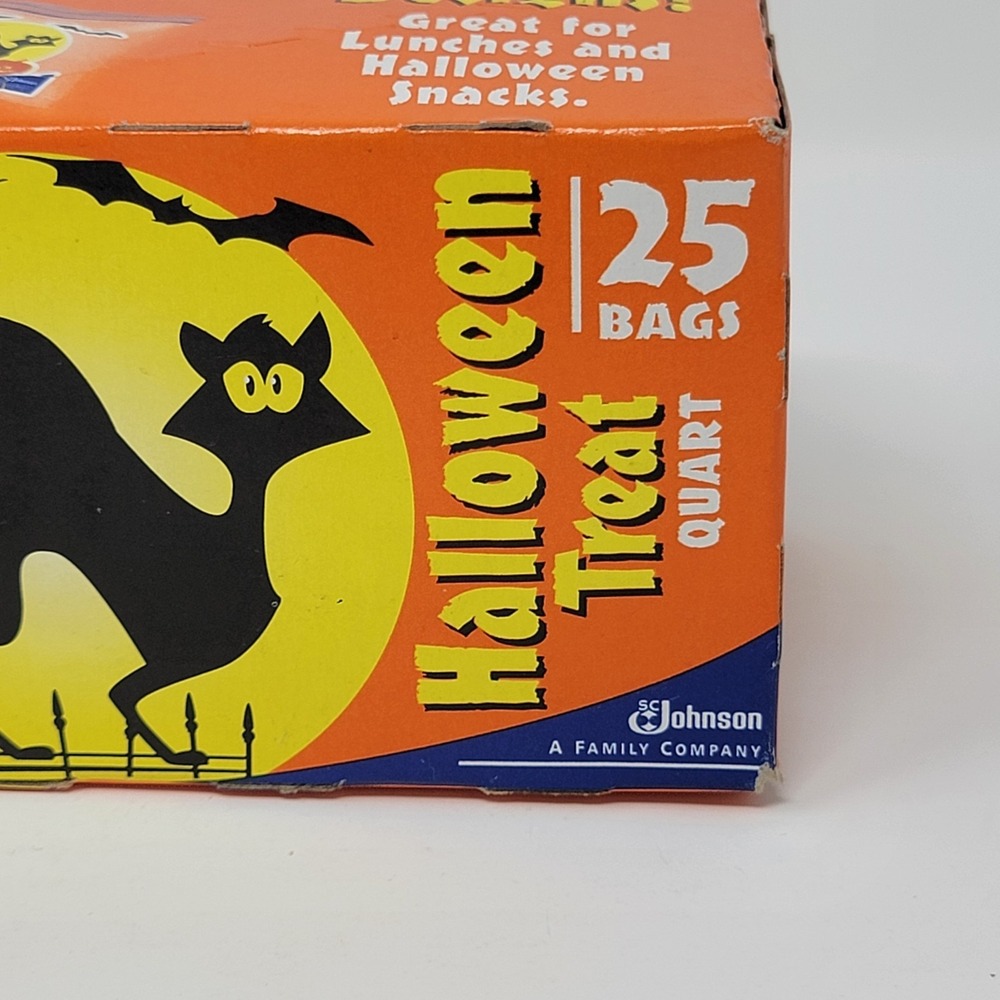 NOS 2009 Ziploc Halloween Print Quart Bags - 25 count - Bats Cats Jack-O-Lantern - Picture 3 of 14